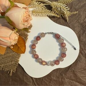 Earthy Pink Simmer Beaded Bracelet